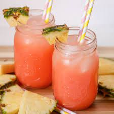 pineapple hibiscus juice in bottle