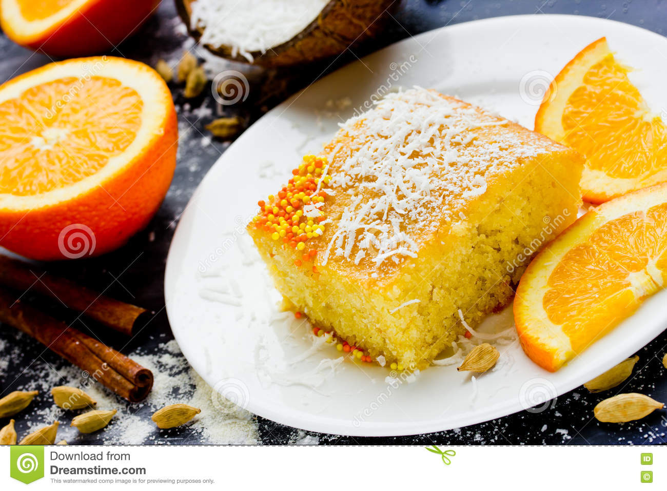 basbousa-namoora-egyptian-semolina-cake-orange-sugar-sy-syrup-spices-selective-focus-72431453